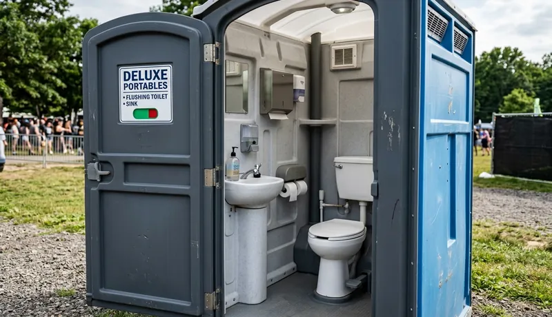 Deluxe Porta Potty (with Flushing) in Dallas, TX