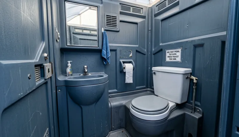 Flushable Porta Potty event setup in Dallas, TX