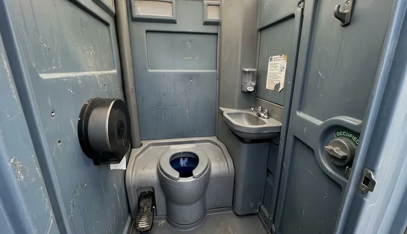 Flushable Porta Potty construction deployment in Dallas, TX