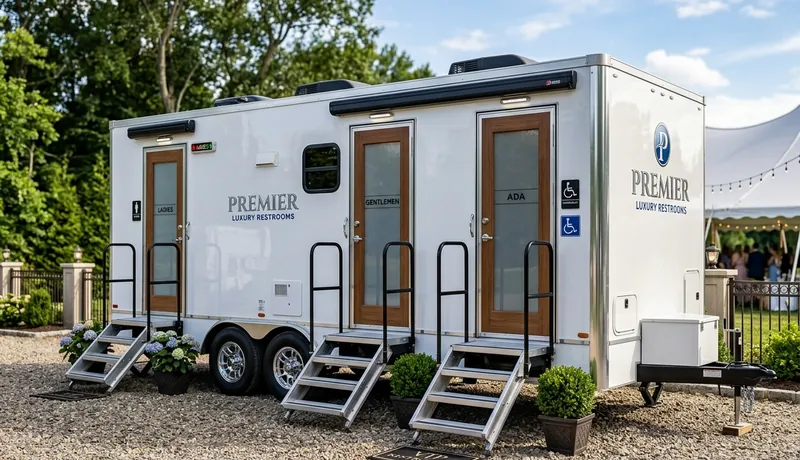 Restroom Trailer delivery to site in Dallas, TX