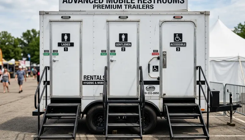 Restroom Trailer event setup in Dallas, TX
