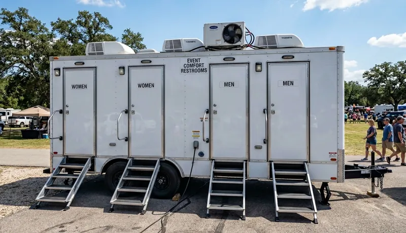 Restroom Trailer construction deployment in Dallas, TX